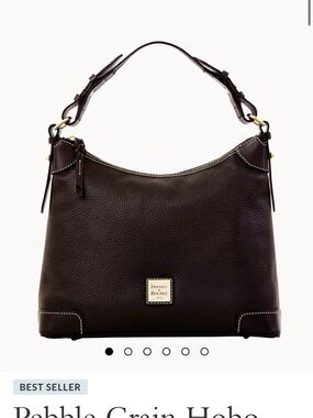 Dooney & Bourke Black Pebble Grain Hobo with Gold Hardware